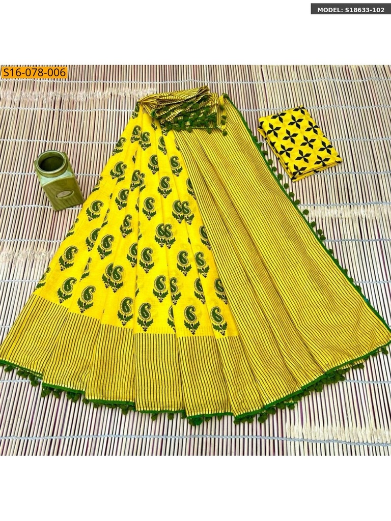 Gold Zari tissue Saree