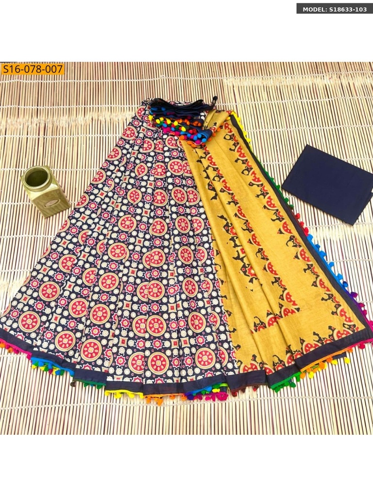 Gold Zari tissue Saree