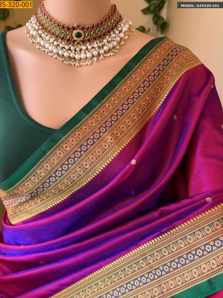 [S35320-101] Fancy Banarasi Silk Saree (S35320-101)