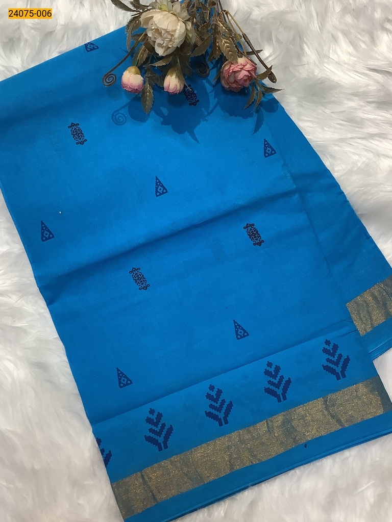 Sungudi cotton 2inch printed sarees
