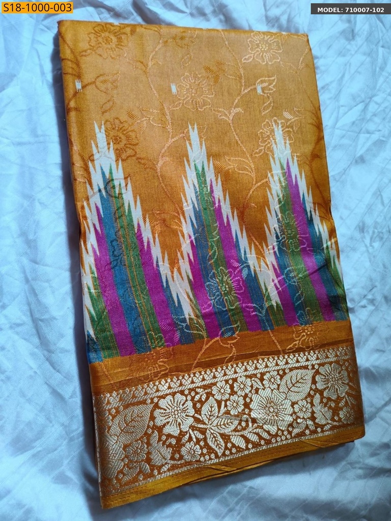 Fancy Tusser peacock printed saree