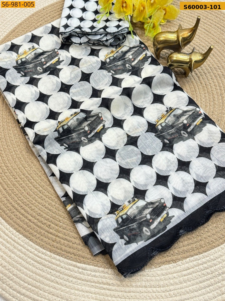 [S60003-101] Fancy Soft chanderi Cotton Saree (S60003-101)