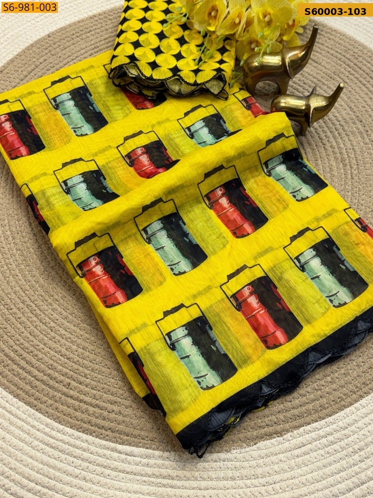 Fancy Soft chanderi Cotton Saree
