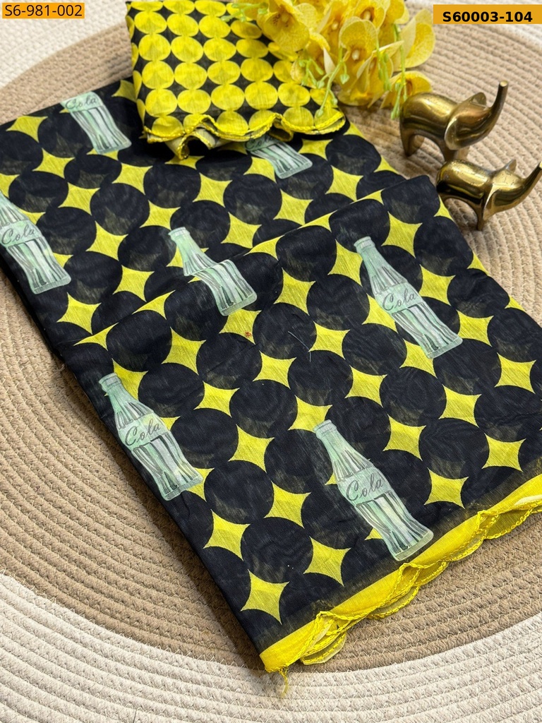 Fancy Soft chanderi Cotton Saree