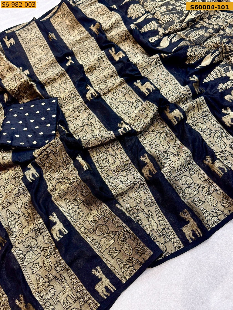 [S60004-101] Fancy Moonga Viscose Soft Silk Saree (S60004-101)