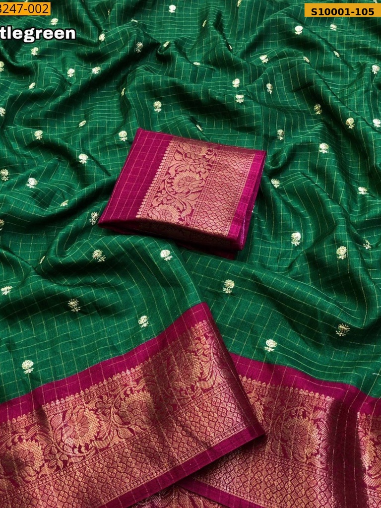Fancy Dola Checks Printed Sarees