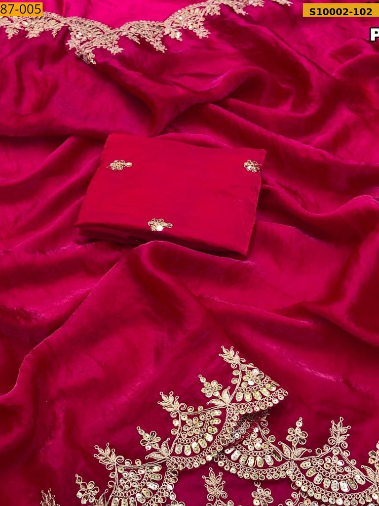 Fancy Space Silk Embroidery Sarees