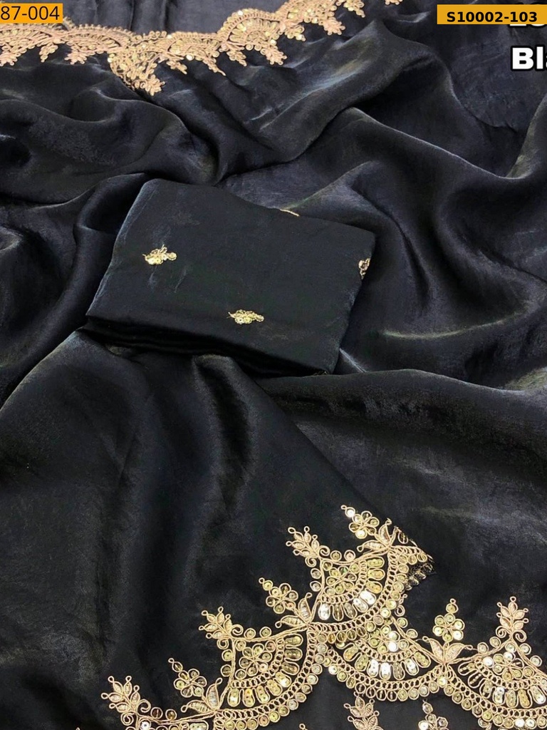 Fancy Space Silk Embroidery Sarees
