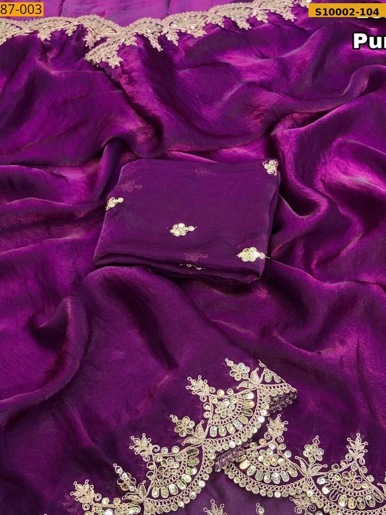 Fancy Space Silk Embroidery Sarees