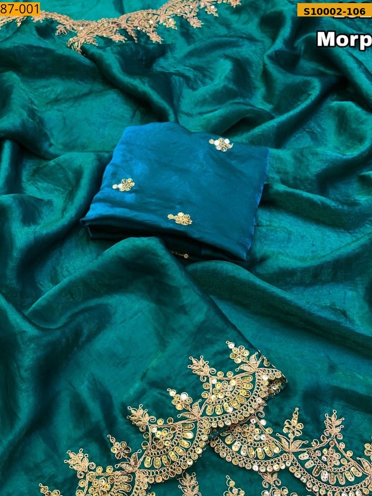 Fancy Space Silk Embroidery Sarees
