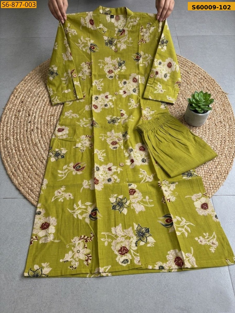 Fancy Bamboo Cotton kurti with pant
