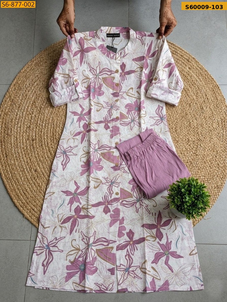 Fancy Bamboo Cotton kurti with pant
