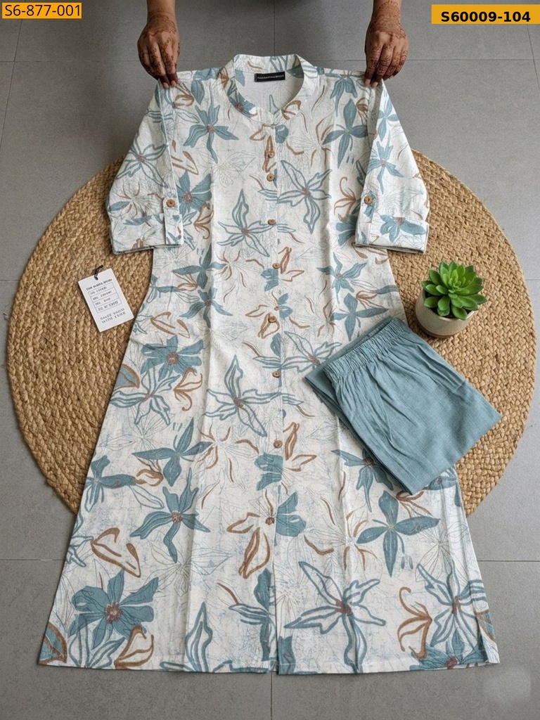 Fancy Bamboo Cotton kurti with pant